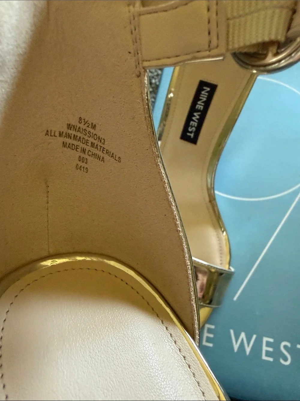 Nine West Shiny Gold Open-Toe Ankle-Strap Heels